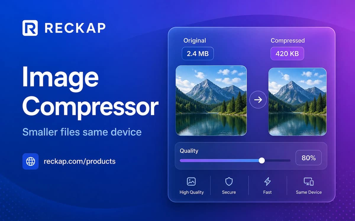 Reckap Image Compressor cover - smaller file sizes
