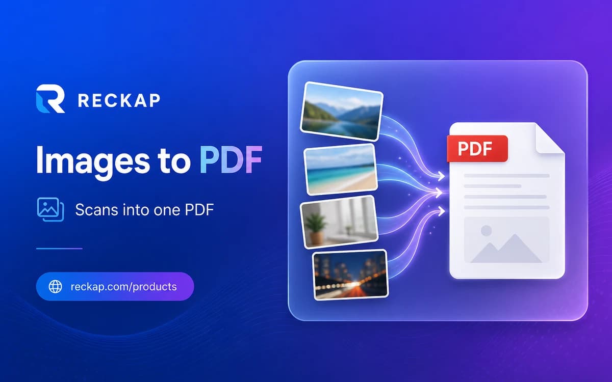Reckap Images to PDF cover - scans into one document