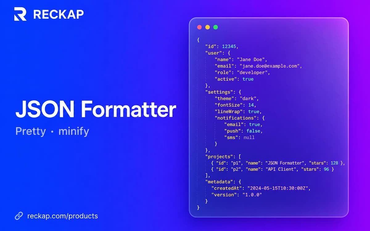 Reckap JSON Formatter cover
