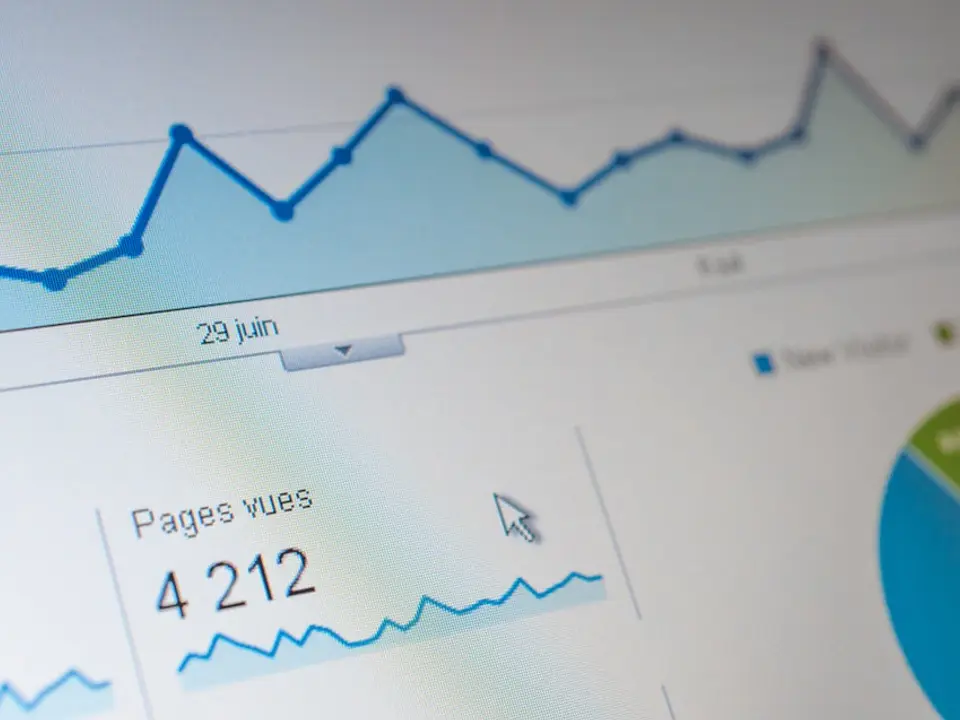 Close-up of a graph on a screen