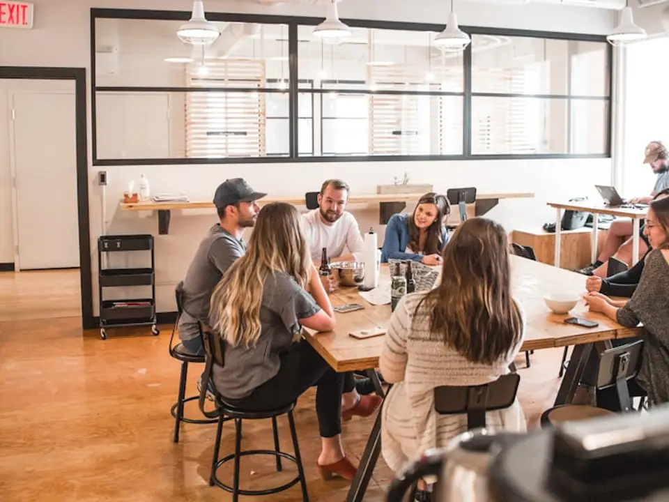 Team discussion at a meeting table