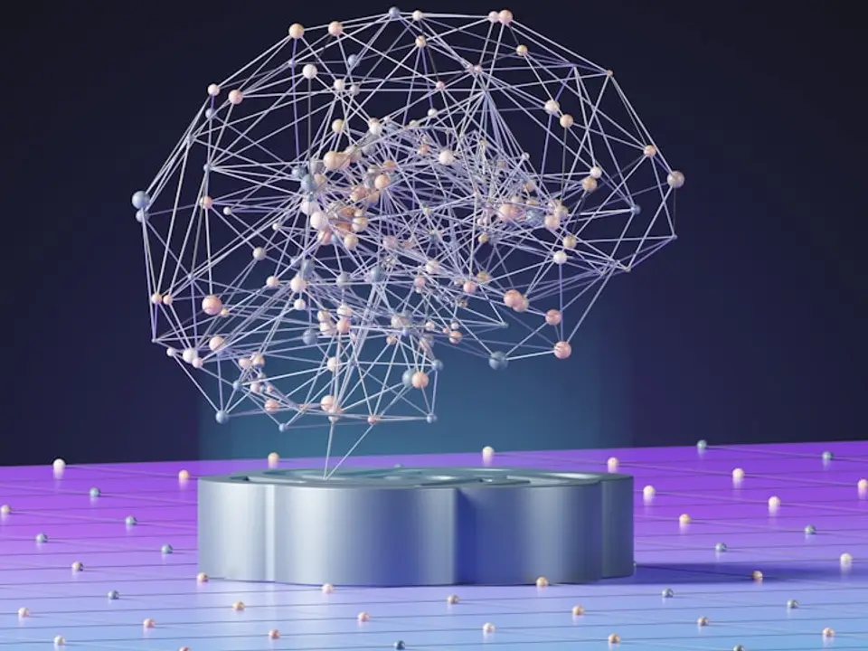 Abstract network sphere representing AI systems