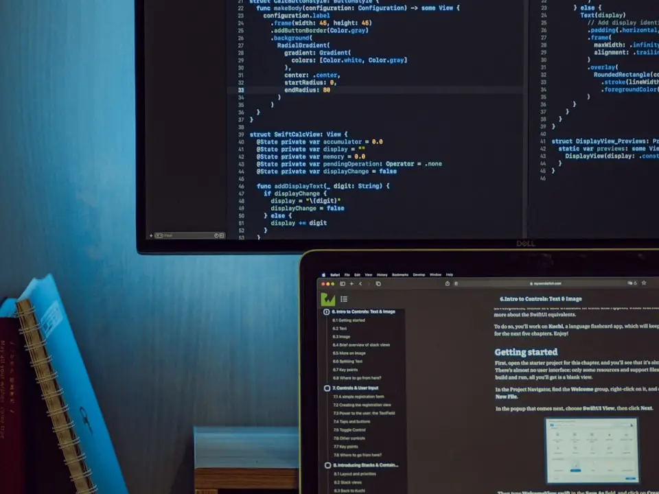 Code on a monitor for custom AI and LLM work
